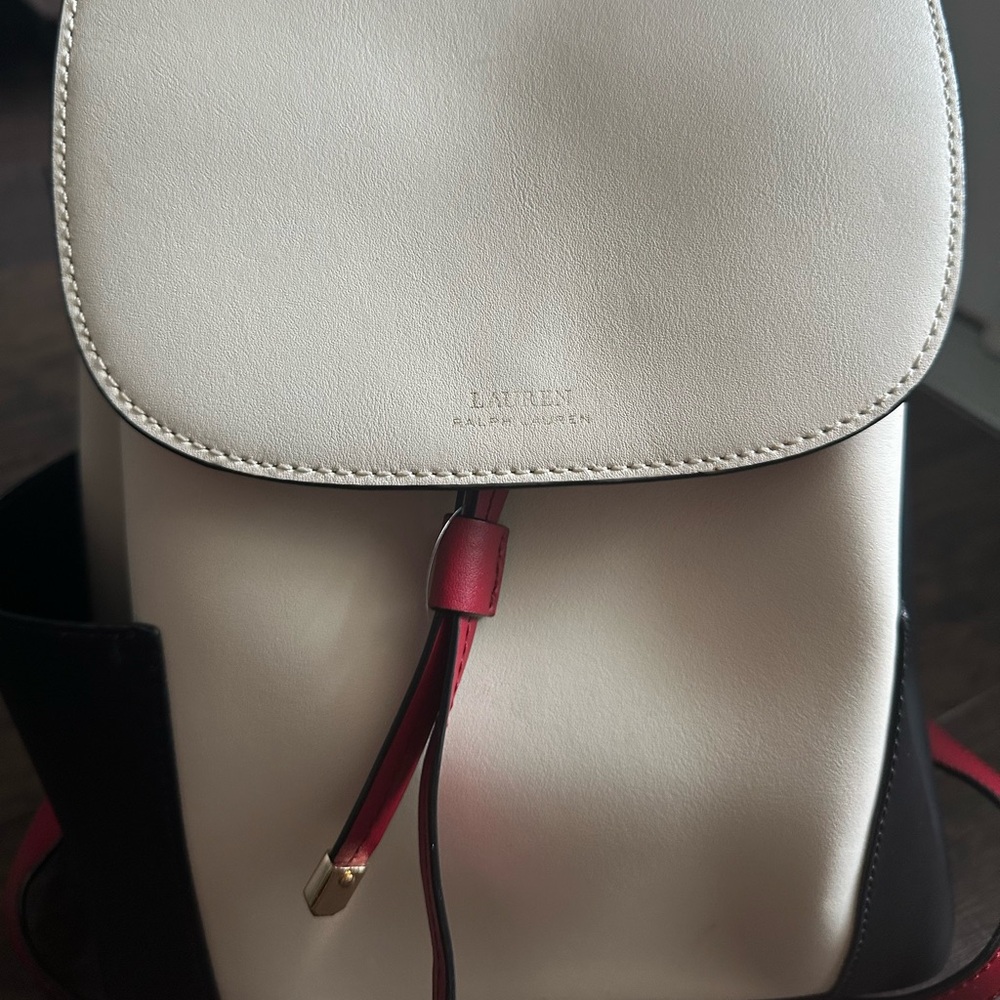 New Lauren Ralph Lauren Dryden Leather Backpack - Picture 2 of 7